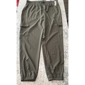NWT Old Navy Stretchtech Womens XLT Quick Dry Cargo Joggers Drawstring Green